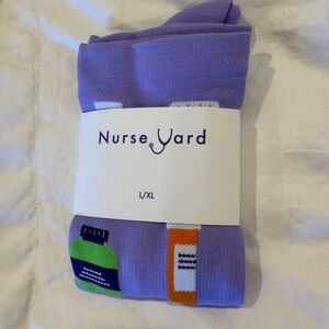 Nurse Yard Purple Socks with Fun Design